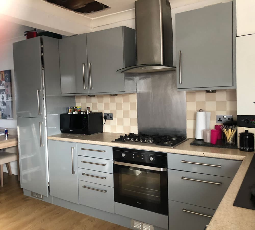 Wrapped kitchen — after