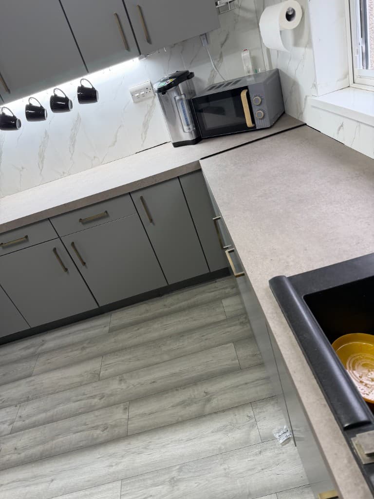 Modern grey kitchen wrap finish in South Yorkshire